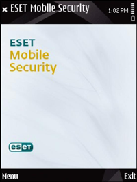 Symbian - The main ESET Mobile Security window