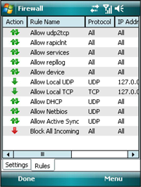 Windows - Firewall rules list